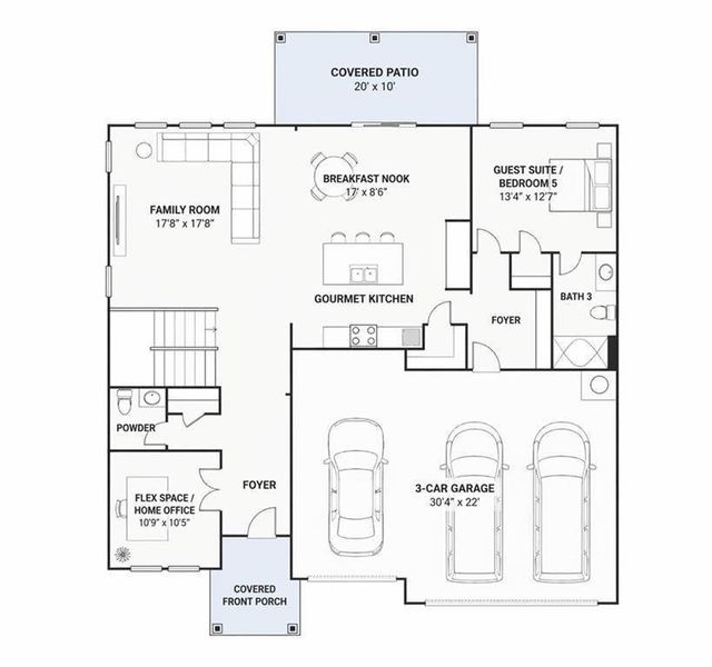 2D floor plan layout of this home in , Dallas, GA (Image 3).