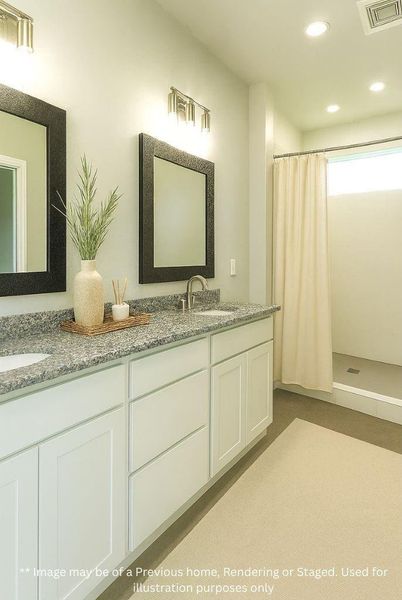 Primary Bathroom with a Walk-In Closet, Separate toilet room & Dual Vanity Sinks Primary Bathroom with a Walk-In Closet, Separate toilet room & Dual Vanity Sinks