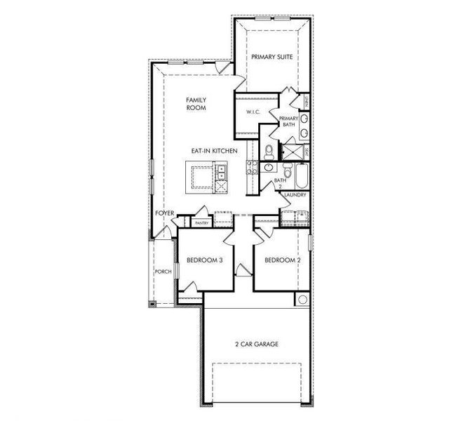 2D floor plan layout of this home in Pine Lake Cove - Traditional Series, Montgomery, TX (Image 2). 2D floor plan layout of this home in Pine Lake Cove - Traditional Series, Montgomery, TX (Image 2).