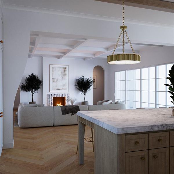 Furnished interior view inside a new home in , Dallas (Image 8).