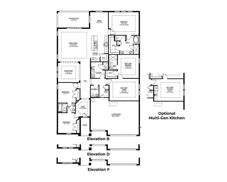2D floor plan layout for the Camden by D.R. Horton in Oakfield Trails, Parrish, FL (Image 4).