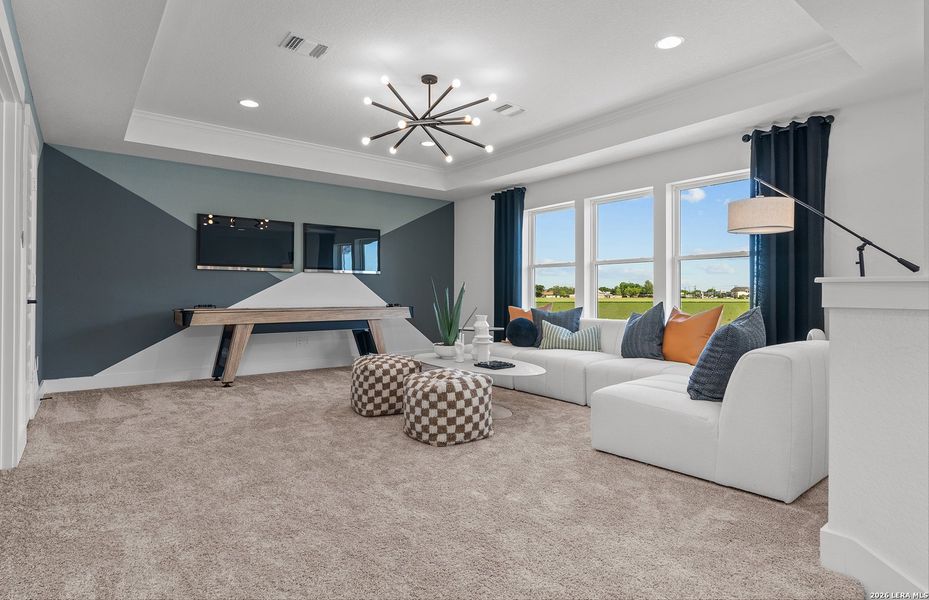 Furnished interior view inside a new home in Legacy at Lake Dunlap, New Braunfels (Image 38). Furnished interior view inside a new home in Legacy at Lake Dunlap, New Braunfels (Image 38).