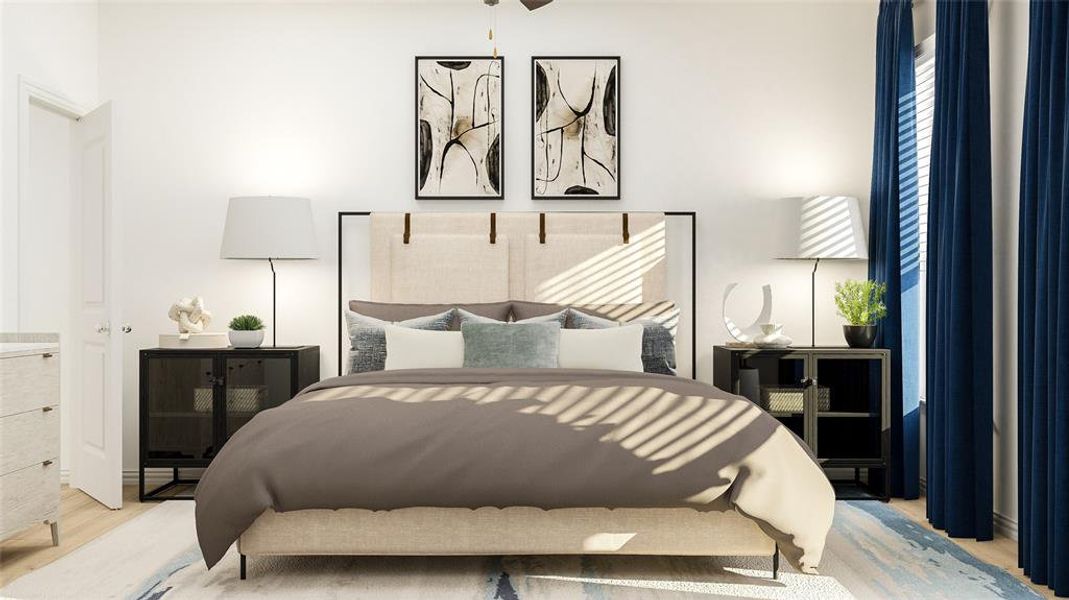 Bedroom featuring light wood-type flooring