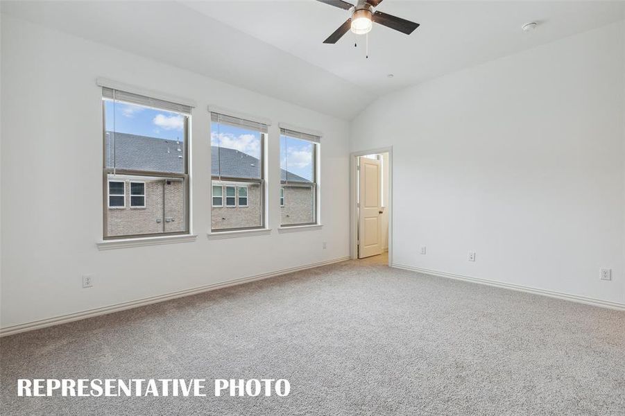 The light filled owner's suite in our Emily floor plan is a dream come true!  REPRESENTATIVE PHOTO