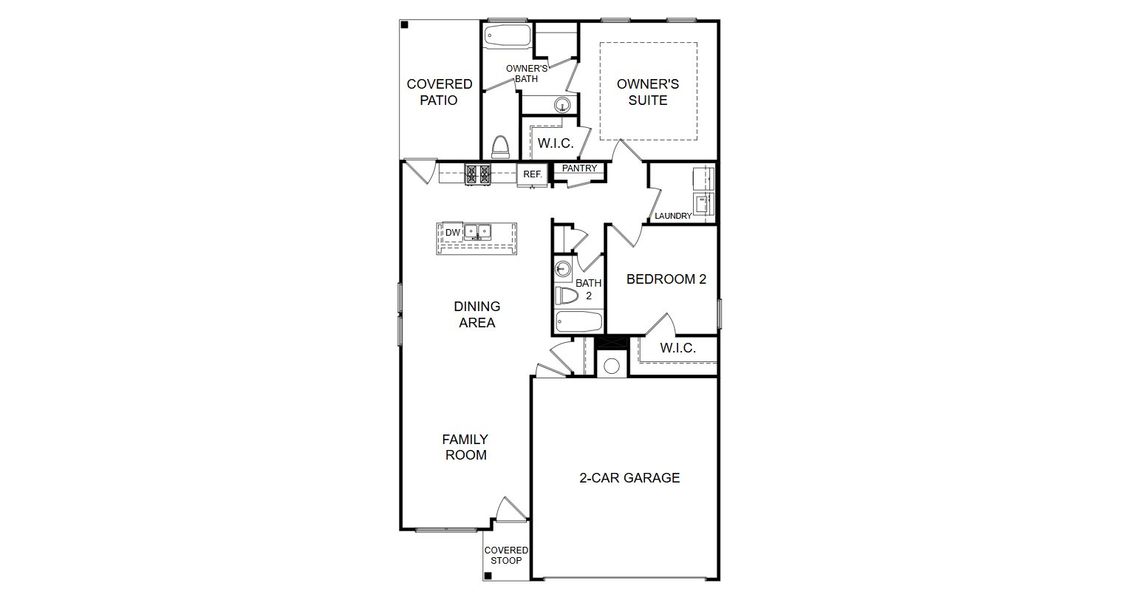 2D floor plan layout for the Chatham by Piedmont Residential in Villages at Cedar Hill, Dallas, GA (Image 2).