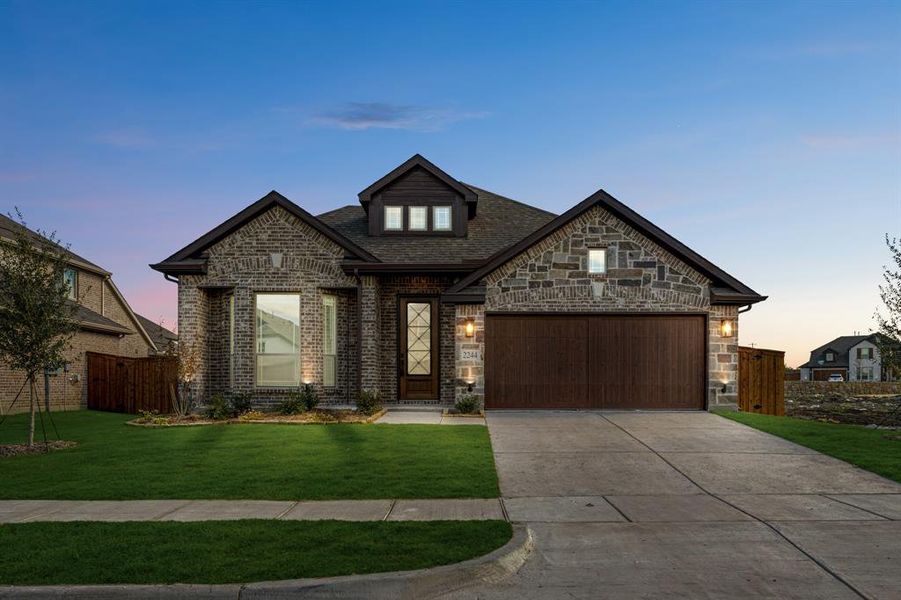 Front exterior of a new home in Sonoma Verde, McLendon-Chisholm, TX, highlighting curb appeal (Image 22).