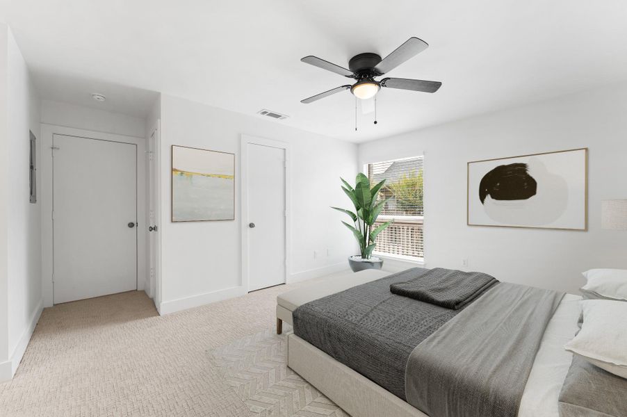 primary bedroom *virtually staged