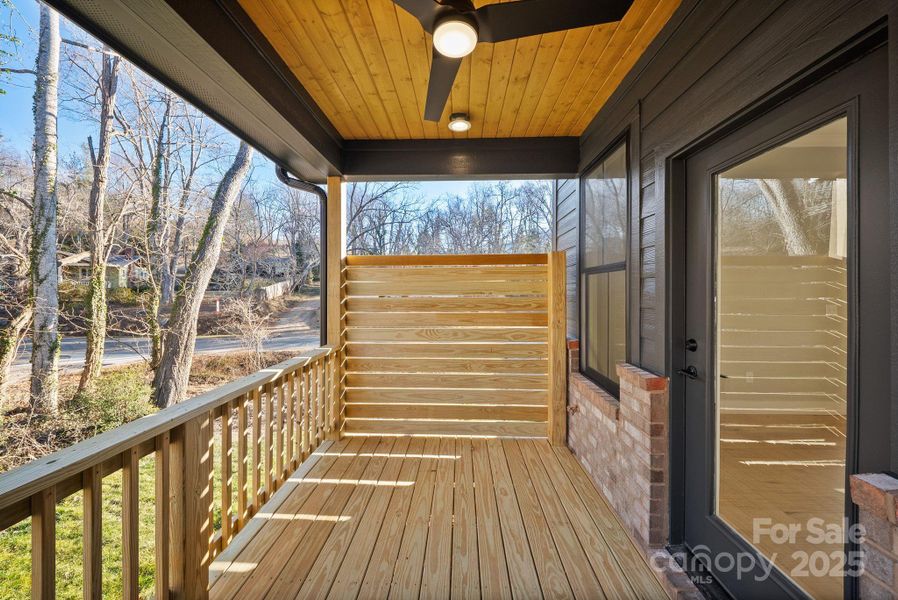 Exterior details and patio area of a home in , Asheville (Image 20).