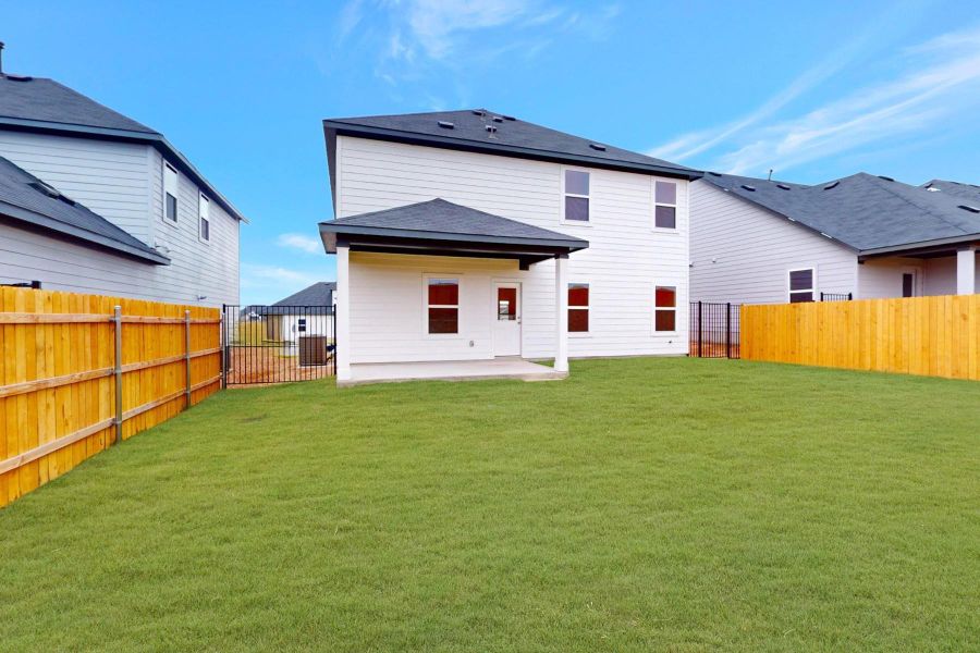 Exterior details and patio area of a home in Cascades at Onion Creek, Austin (Image 4). Exterior details and patio area of a home in Cascades at Onion Creek, Austin (Image 4).