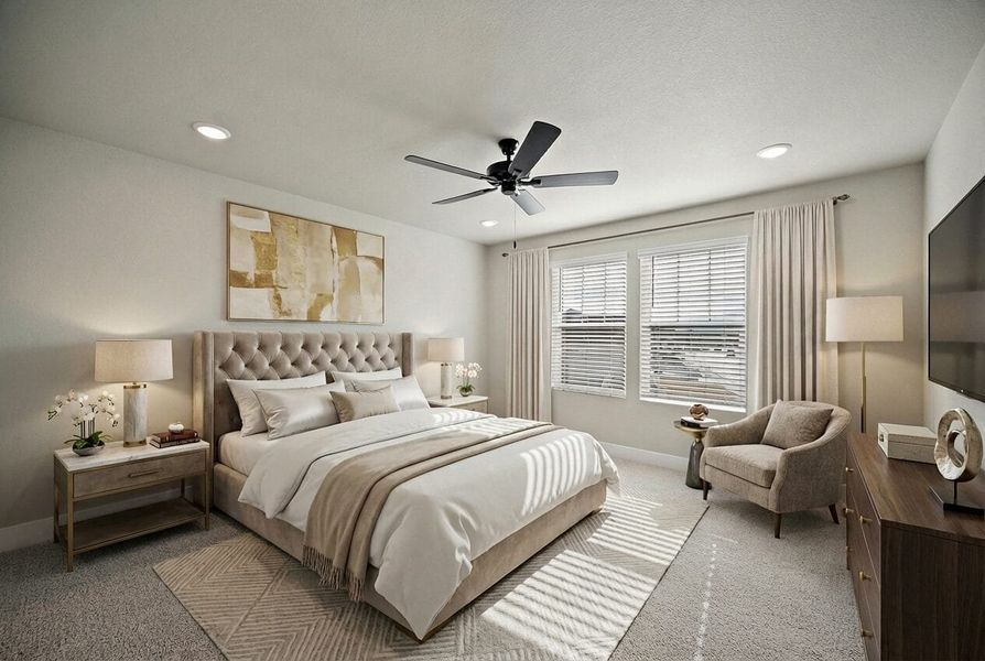 Furnished interior view inside a new home in Trails at Aspen Ridge-3, Colorado Springs (Image 15). Furnished interior view inside a new home in Trails at Aspen Ridge-3, Colorado Springs (Image 15).