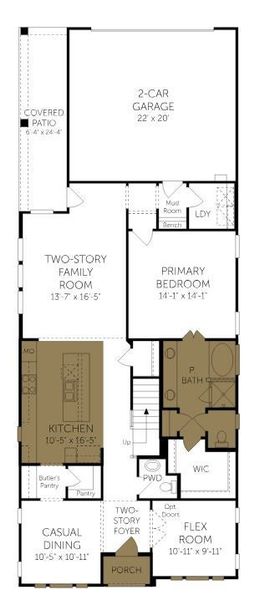 2D floor plan layout of this home in Ramble, Celina, TX (Image 4).