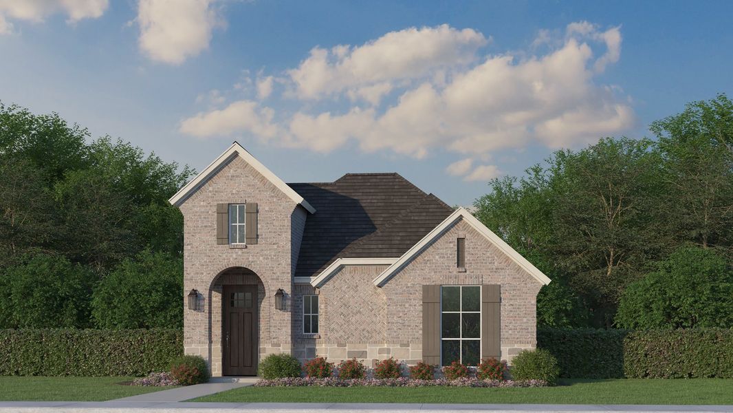 Plan 1450 Elevation D w/ Stone