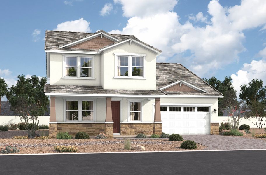 Representative exterior photo of a completed home built from the Saguaro by Beazer Homes in Sanctuary, Phoenix, AZ (Image 2).