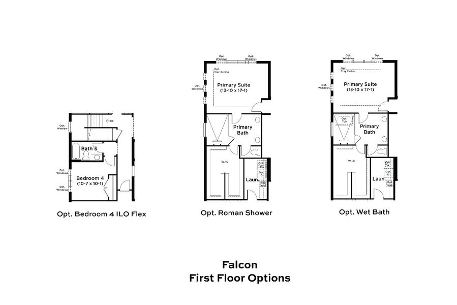 2D floor plan layout for the Falcon by DRB Homes in Biscayne Landing at Seaire, Parrish, FL (Image 4).