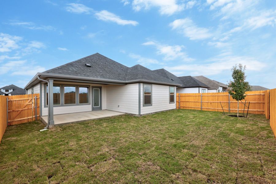 Exterior details and patio area of a home in Prairie Winds, Hutto (Image 22). Exterior details and patio area of a home in Prairie Winds, Hutto (Image 22).