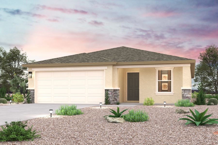 A house with a garage.