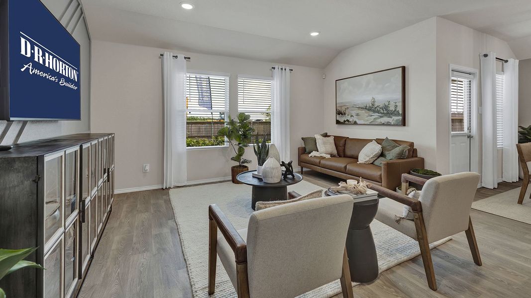 Representative furnished interior of a home built from the The Irvine by D.R. Horton in Swenson Heights, Seguin (Image 19). Representative furnished interior of a home built from the The Irvine by D.R. Horton in Swenson Heights, Seguin (Image 19).