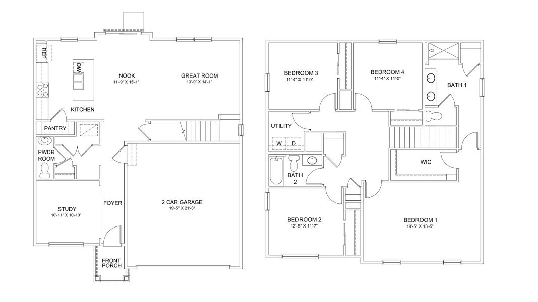 2D floor plan layout for the Pendleton by D.R. Horton in Vantage, Berthoud, CO (Image 3).