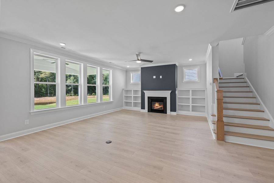 Representative unfurnished interior of a home built from the The Whitley by RobuckHomes in Kennebec Crossing, Angier (Image 91). Representative unfurnished interior of a home built from the The Whitley by RobuckHomes in Kennebec Crossing, Angier (Image 91).