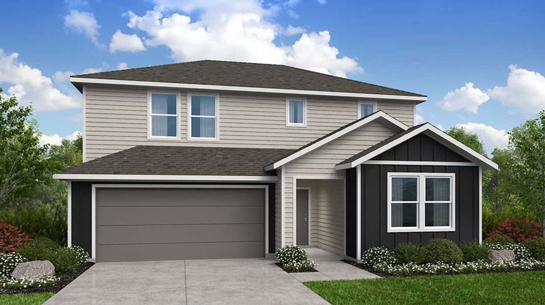 Representative exterior photo of a completed home built from the Sparrow by Taylor Morrison in Longview, Del Valle, TX (Image 22).