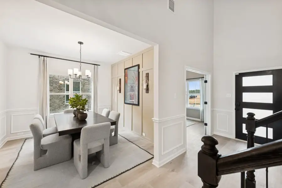 The Princeton II- Foyer, Study and Dining Room. Staged model home shown for illustration only; actual features, colors, and upgrades may vary.
