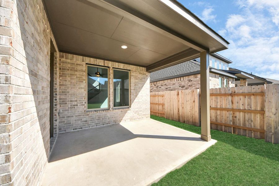 Exterior details and patio area of a home in 50' Traditional Homes at Elyson, Katy (Image 3). Exterior details and patio area of a home in 50' Traditional Homes at Elyson, Katy (Image 3).
