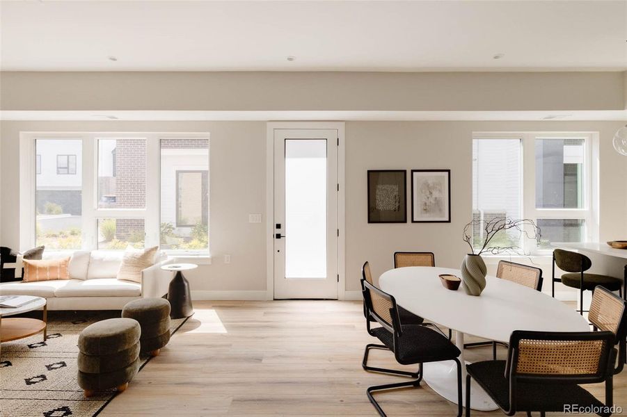 Furnished interior view inside a new home in A Line Townhomes, Denver (Image 9).