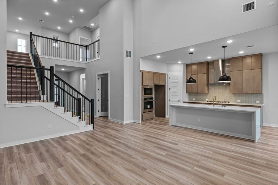 Furnished interior view inside a new home in Park Collection at Lariat, Liberty Hill (Image 9). Furnished interior view inside a new home in Park Collection at Lariat, Liberty Hill (Image 9).