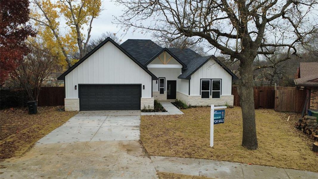 Front exterior of a new home in , Lewisville, TX, highlighting curb appeal (Image 2). Front exterior of a new home in , Lewisville, TX, highlighting curb appeal (Image 2).