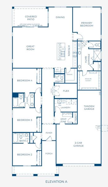 2D floor plan layout for the Plan 4502 by New Home Co. in The Estates at Frontera, Surprise, AZ (Image 3).