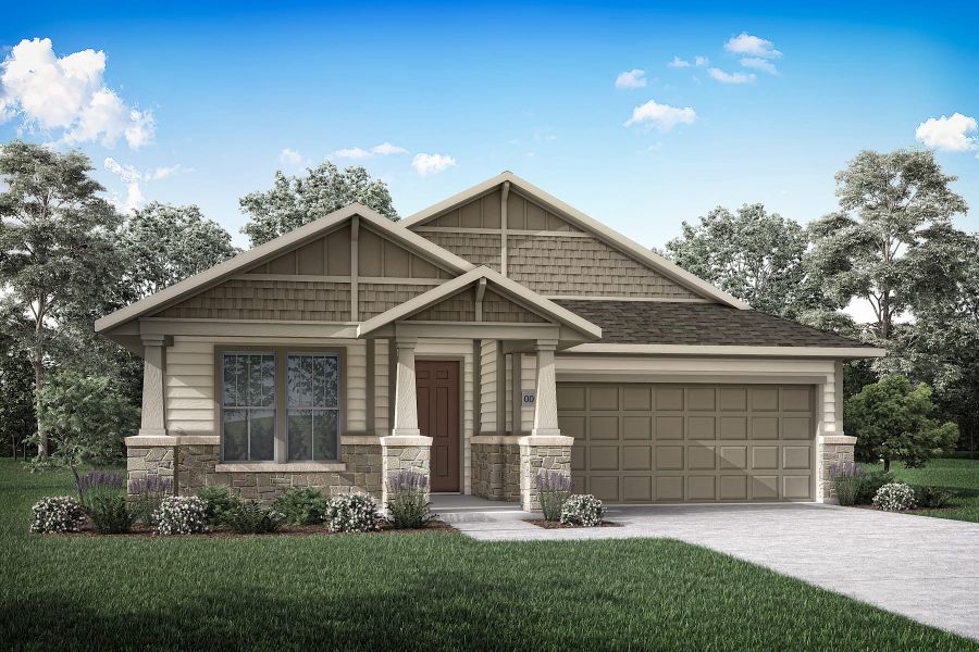 Representative exterior photo of a completed home built from the Mila by Tri Pointe Homes in Painted Tree, McKinney, TX (Image 13).