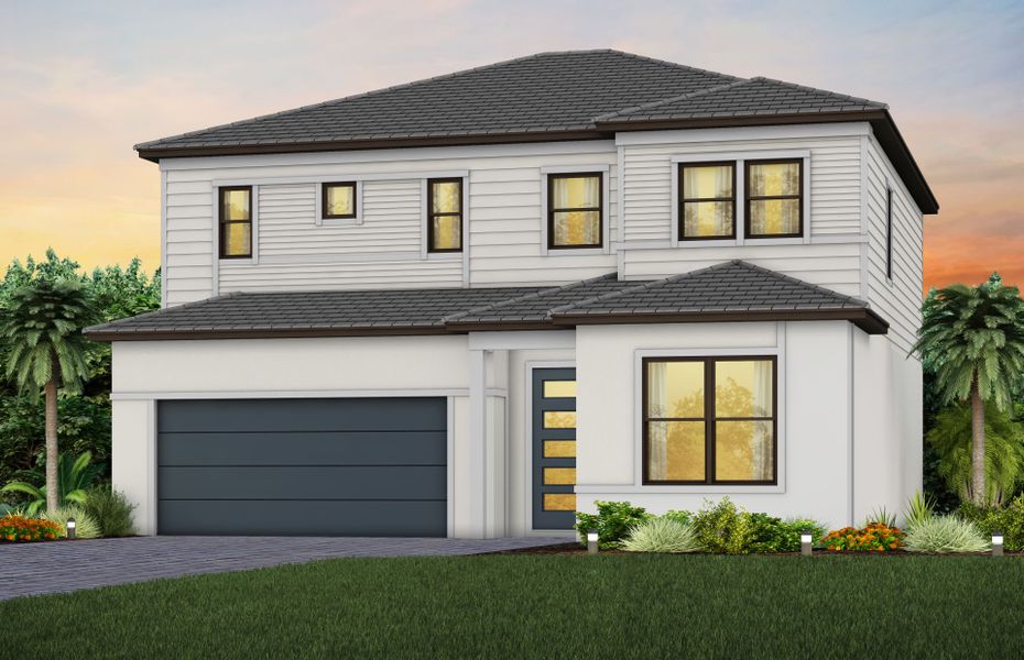 Representative exterior photo of a completed home built from the Imperial by Pulte Homes in Grandura, Sarasota, FL (Image 15). Representative exterior photo of a completed home built from the Imperial by Pulte Homes in Grandura, Sarasota, FL (Image 15).