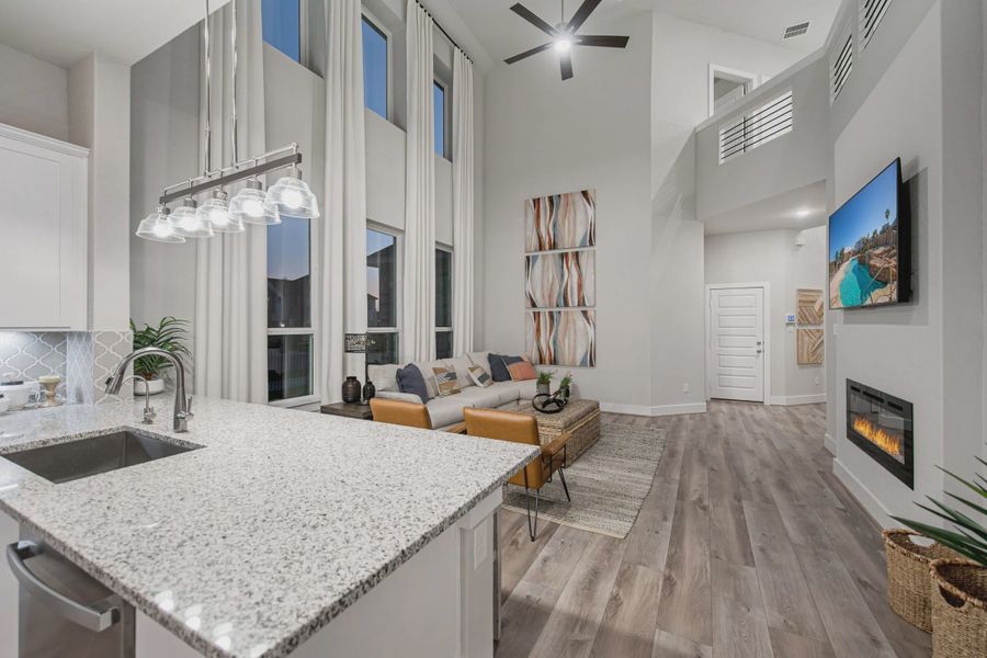 Representative furnished interior of a home built from the Powell by Chesmar Homes in Buffalo Crossing, Cibolo (Image 11).