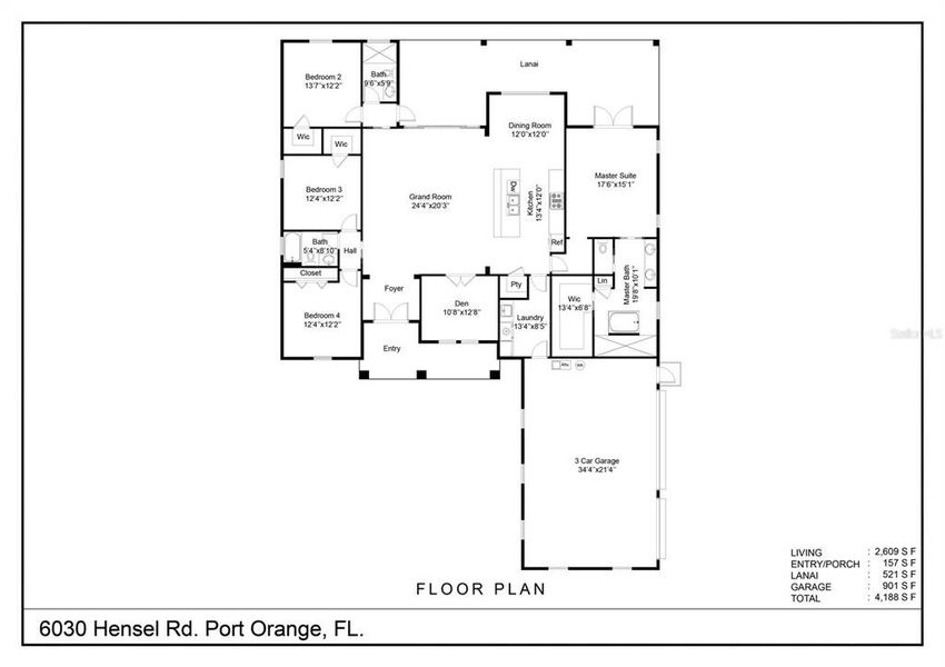 2D floor plan layout of this home in , Port Orange, FL (Image 3).