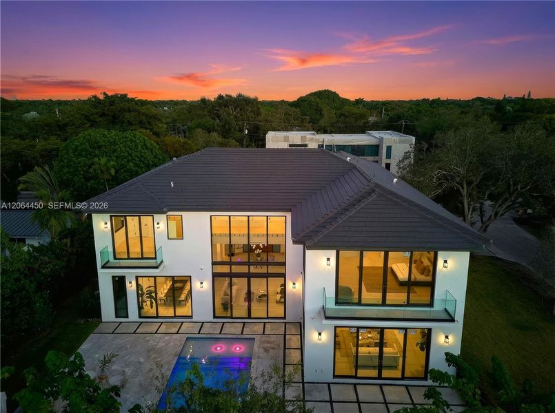 Front exterior of a new home in , Pinecrest, FL, highlighting curb appeal (Image 26).