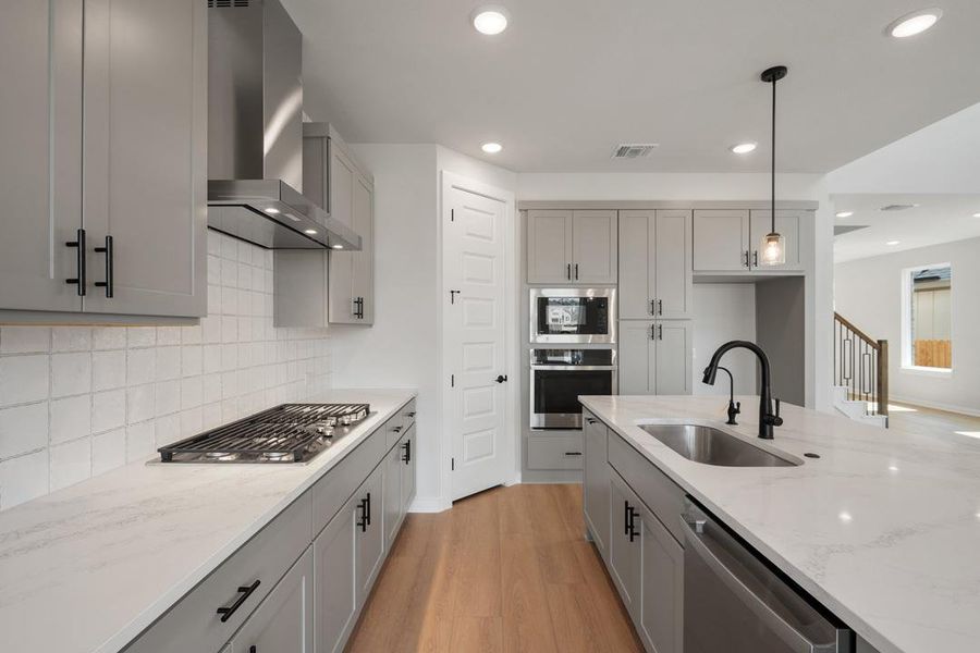 Furnished interior view inside a new home in Terrace Collection at Heritage, Dripping Springs (Image 4). Furnished interior view inside a new home in Terrace Collection at Heritage, Dripping Springs (Image 4).