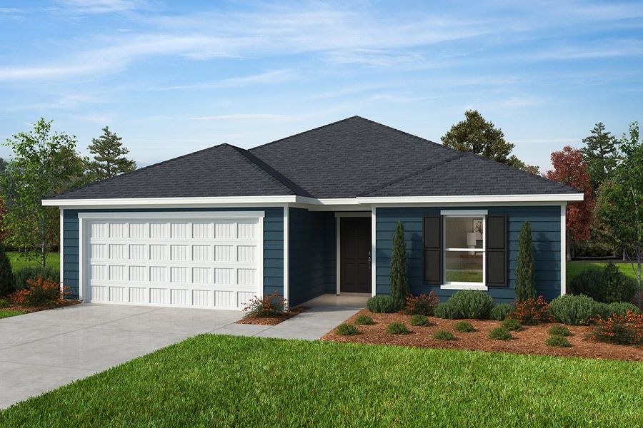 Representative exterior photo of a completed home built from the Plan 2074 by KB Home in Matthews Ridge, Lillington, NC (Image 9).