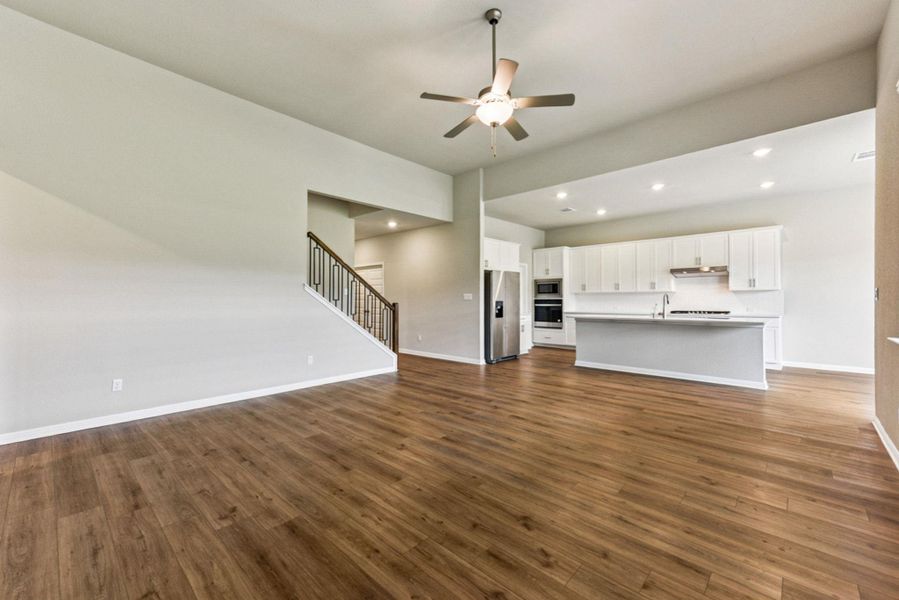 Open to the great sized kitchen & Breakfast room with iron stairwell