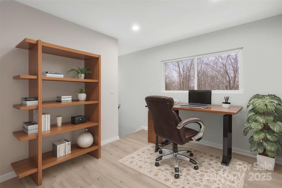 Virtually Staged - Office in Loft