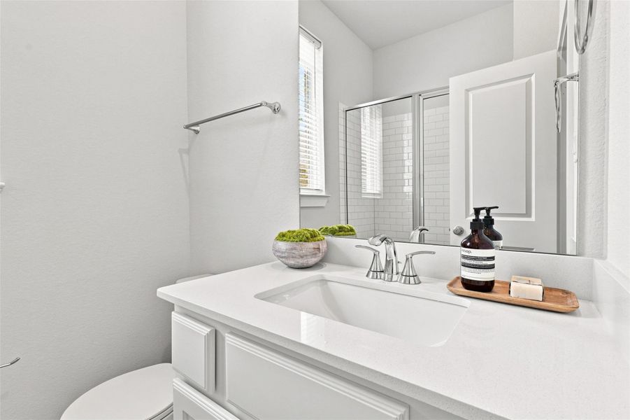 Full bathroom with oversized shower just outside of first floor en-suite