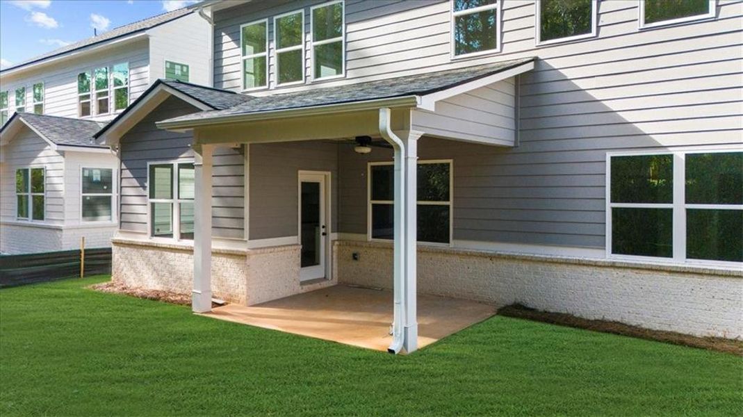 Exterior details and patio area of a home in , Flowery Branch (Image 26).