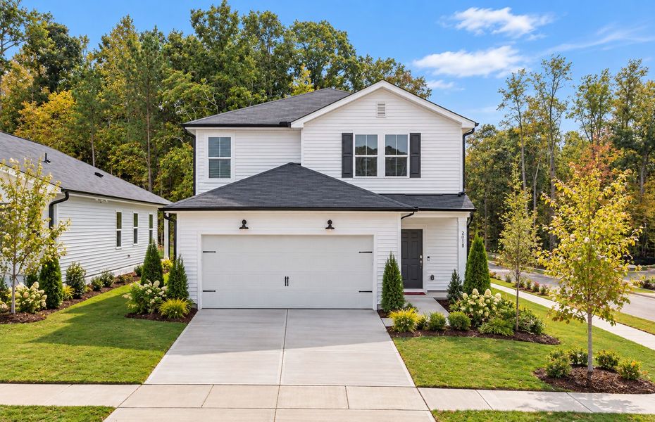 Representative exterior photo of a completed home built from the Raven by Centex in Carpenter Falls, Durham, NC (Image 2). Representative exterior photo of a completed home built from the Raven by Centex in Carpenter Falls, Durham, NC (Image 2).