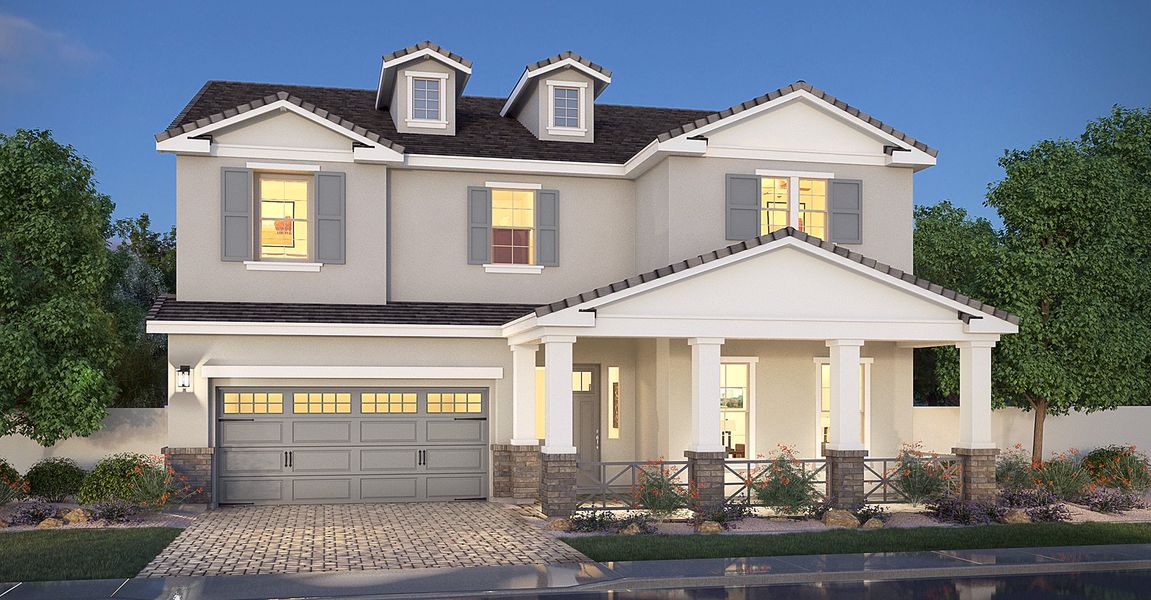 Representative exterior photo of a completed home built from the Residence Eight by Blandford Homes in Earnhardt Ranch, Chandler, AZ (Image 2). Representative exterior photo of a completed home built from the Residence Eight by Blandford Homes in Earnhardt Ranch, Chandler, AZ (Image 2).