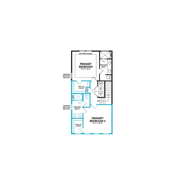 2D floor plan layout of this home in Townhomes at Nexton, Summerville, SC (Image 27).