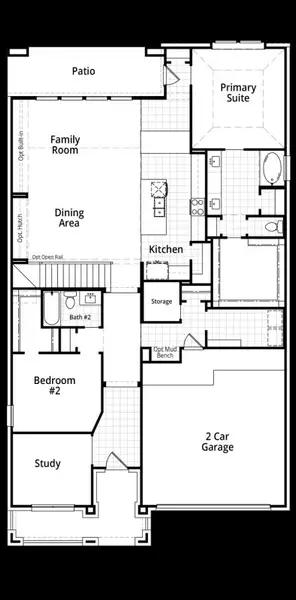 2D floor plan layout of this home in Waterscape, Royse City, TX (Image 2).