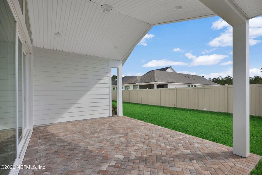 Exterior details and patio area of a home in Seabrook Village at Seabrook, Nocatee (Image 3).