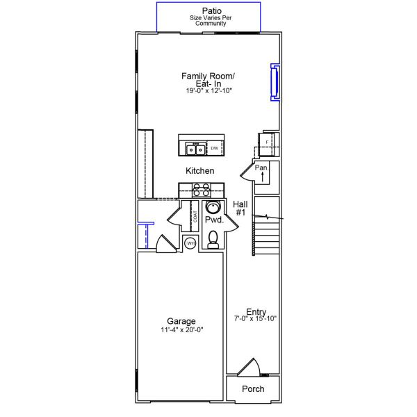 2D floor plan layout of this home in Nichols Landing, Charlotte, NC (Image 2).
