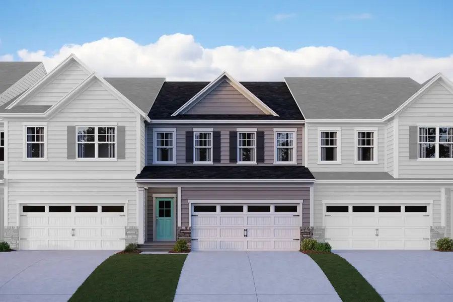 Representative exterior photo of a completed home built from the Addison by Beazer Homes in Friendship Village Townes, Apex, NC (Image 4). Representative exterior photo of a completed home built from the Addison by Beazer Homes in Friendship Village Townes, Apex, NC (Image 4).