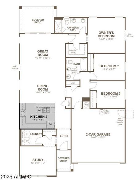 Alexandrite floorplan w Kitchen