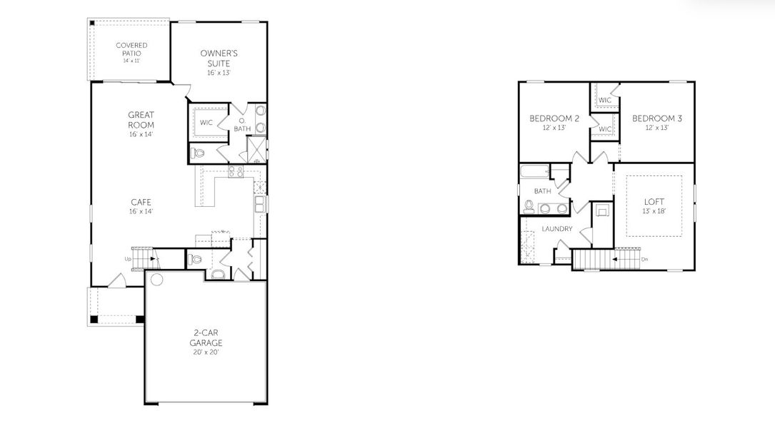 2D floor plan layout for the Stockton II - 40' Homesites by Dream Finders Homes in Shearwater, St. Augustine, FL (Image 3).